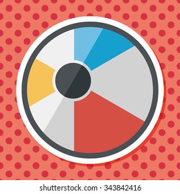 Beach ball flat icon with long shadow