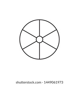 beach ball flat line icon on white background. simple vector logo art for leisure illustration and sport apps. eps 10