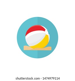 Beach Ball Flat summer icon vector illustration for fun infographic and travel website