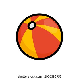 Beach ball flat vector icon. Summer beach ball isolated toy water ball illustration