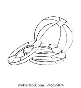 beach ball and floats symbol