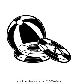 beach ball and floats symbol