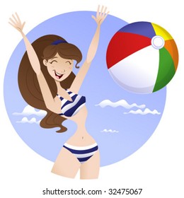 Beach Ball Girl