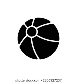Beach Ball Glyph Icon - Summer Season Icon Vector Illustration