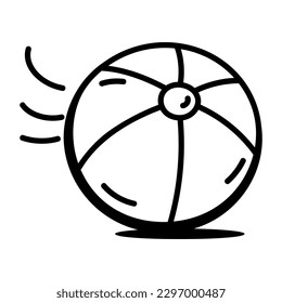 Beach ball hand drawn icon is visually perfect 