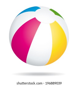 Beach ball. Holidays summer vector icon.