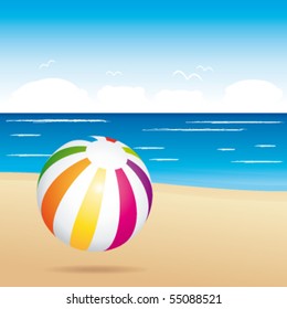 Beach ball. Holidays vector illustration.