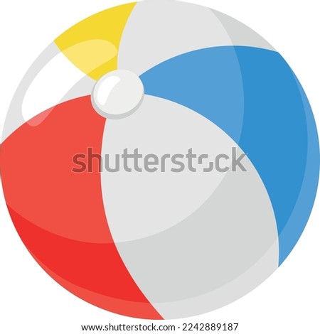 Beach ball icon. Cartoon inflatable kid toy
