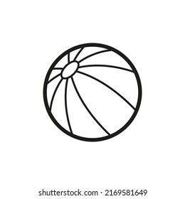 The beach ball icon. Contour image. Simple flat vector illustration on a white background.