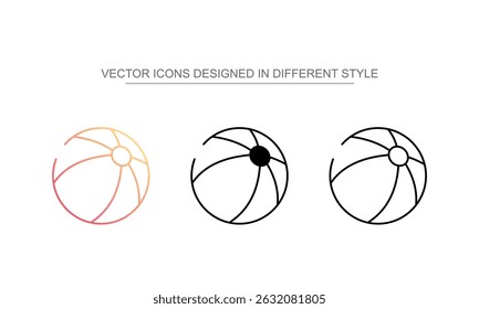 Beach ball icon design with white background stock illustration