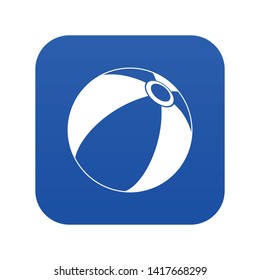 Beach ball icon digital blue for any design isolated on white vector illustration
