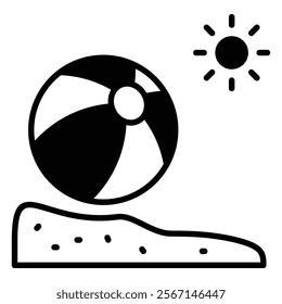 Beach Ball Icon Element For Design