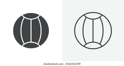 Ícone de bola de praia plano e design de conjunto simples