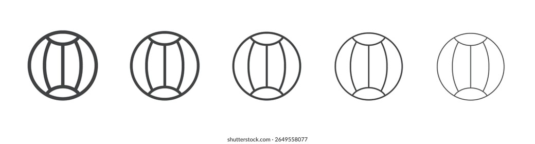 Beach ball icon flat simple outline logo
