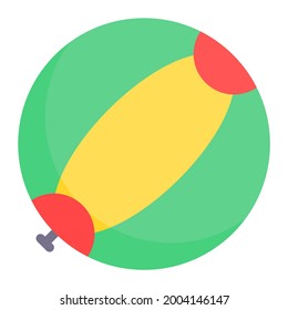 Beach ball icon with flat style. Suitable for website design, logo, app and UI. Based on the size of the icon in general, so it can be reduced.