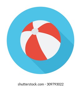Beach ball icon. Flat vector related icon with long shadow for web and mobile applications. It can be used as - logo, pictogram, icon, infographic element. Vector Illustration.
