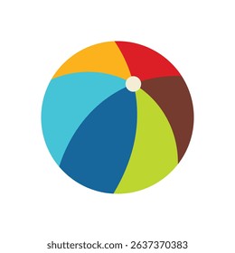 Beach Ball icon, football icon, ball flat vector illustration, isolated on white background
