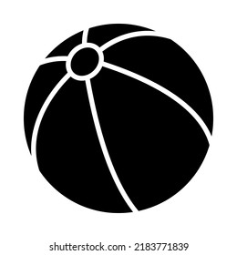 Beach ball icon. Beach ball isolated icon. Black ball symbol. Vector illustration.