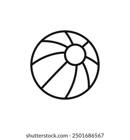 Icono de la bola de playa aislado en el fondo blanco