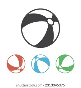 Beach ball icon isolated vector illustration sign symbol on white background.