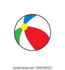 Beach ball icon isolated vector illustration sign symbol on white background. ball icon or logo isolated sign symbol vector illustration