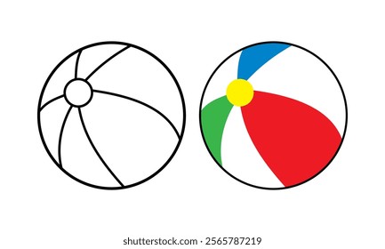 Beach ball icon isolated vector illustration sign symbol on white background. ball icon or logo isolated sign symbol vector illustration