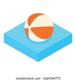 Beach ball icon. Isometric of beach ball vector icon for web design isolated on white background