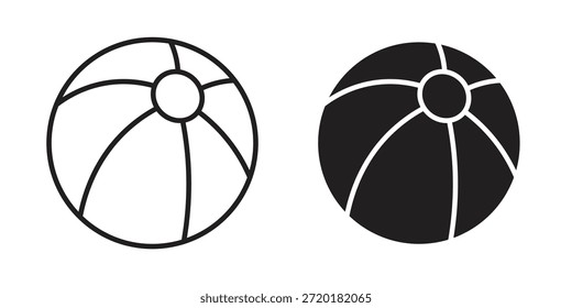 Strandball-Symbol im Liniendesign. Einfacher Symbolvektor
