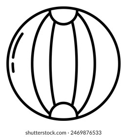 beach ball icon, line icon of summer, beach gear