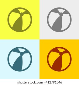 Beach ball Icon on Four Different Backgrounds. Eps-10.