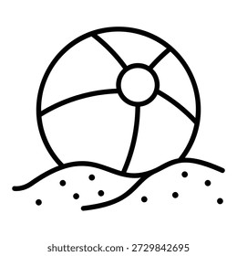 Beach ball icon on a sand dune