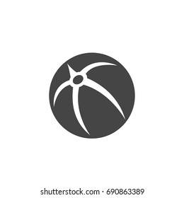 Beach ball icon on white background. Beach ball vector logo illustration isolated sign symbol. Modern pictogram for web graphics