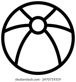 beach ball icon with outline style