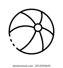 beach ball icon. Outline style design isolated on white background