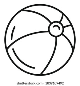 Beach ball icon. Outline beach ball vector icon for web design isolated on white background