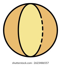 Beach ball icon. Outline beach ball vector icon color flat isolated