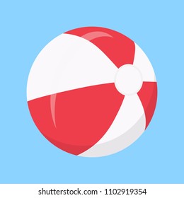 Beach ball, beach ball icon, play, volleyball, recreation, sports, entertainment. Flat design, vector illustration, vector.