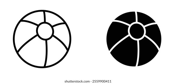 Beach ball Icon set in black color for ui designs