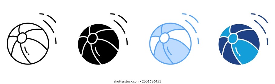 Beach Ball Icon Set Multiple Style Collection