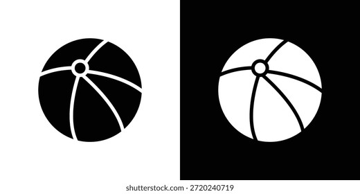 Strandball Symbol Silhouette Vektorgrafik einzelne flache Stil