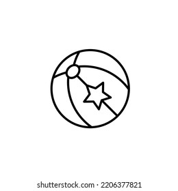 icono de bola de playa. Ilustración de elemento simple. diseño de símbolos de contorno de concepto de bola de playa.