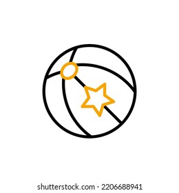 beach ball icon. Simple element illustration. beach ball concept outline symbol design.