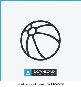 beach ball icon. Simple outline beach ball vector icon. On white background.