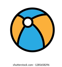 Beach ball icon. Single high quality beach ball related icon. Isolated beach ball symbols in white background. 