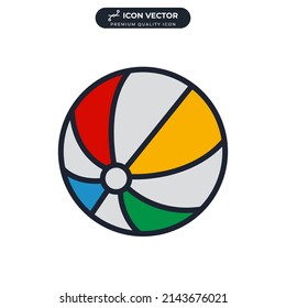 Symbol für Beach-Ball-Symbol-Vorlage für Grafik- und Webdesign-Kollektion, Vektorgrafik