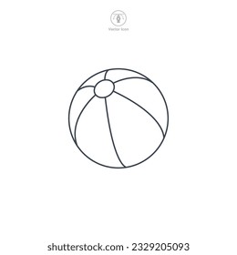 Beach-Ball-Symbol, Vektorgrafik einzeln auf weißem Hintergrund