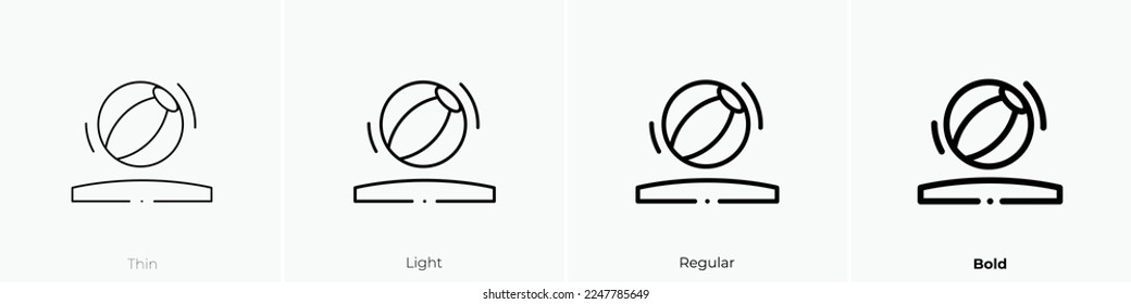 beach ball icon. Thin, Light Regular And Bold style design isolated on white background