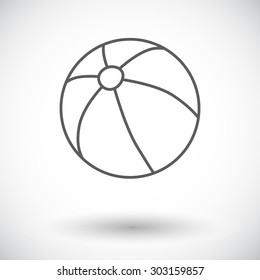 Beach ball icon. Thin line flat vector related icon for web and mobile applications. It can be used as - logo, pictogram, icon, infographic element. Vector Illustration. 