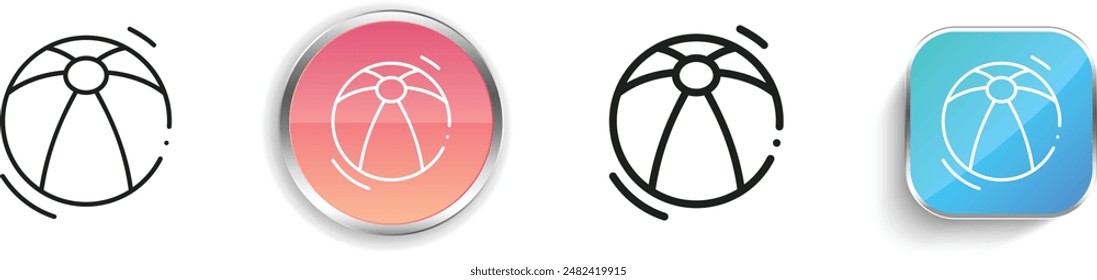 beach ball icon. Thin Linear, Regular and Button Style Design Isolated On White Background