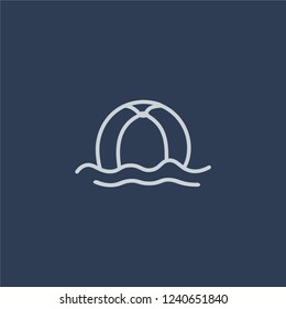 Beach ball icon. Trendy flat vector line Beach ball icon on dark blue background from Architecture and Travel collection. 